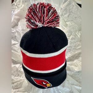 Cardinals Black and Red Knit Beanie with Pom